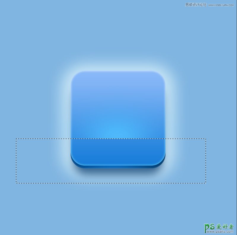 PS手工制作蓝色水晶质感的APP图标，漂亮的ICON按钮图标制作教程