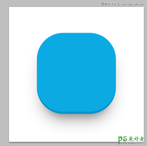 PS图标设计实例教程：手工打造天蓝色质感圆角方形APP图标