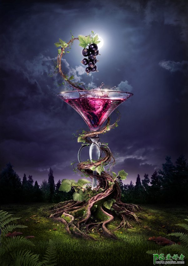 非常精美的酒类产品宣传海报作品，有诗意效果的酒类海报。