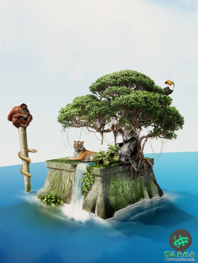 非常有创意的海岛场景合成设计，有意思的合成小岛作品欣赏。