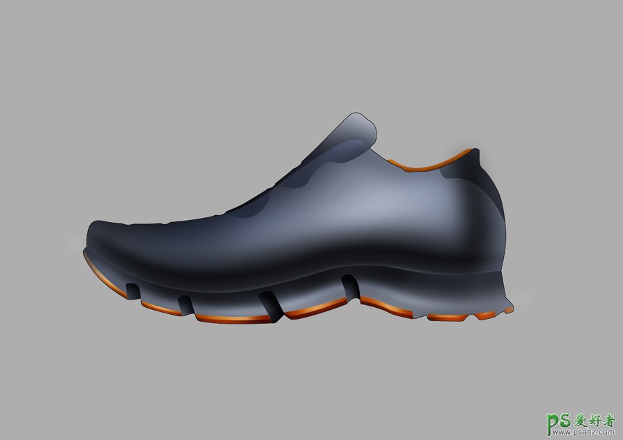 Photoshop手工绘制立体感十足的运动鞋素材图片
