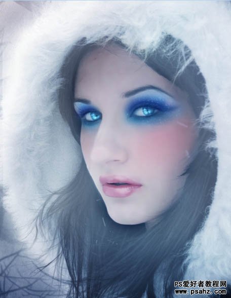 photoshop给美女图片制作出漂亮的冬日彩光效果图教程