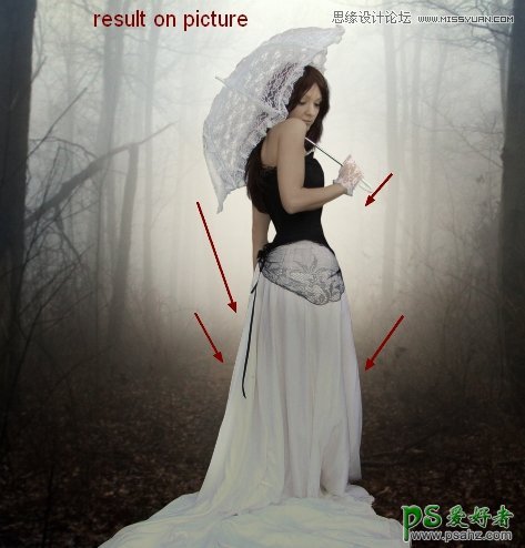 Photoshop创意合成在森林中漫步的打伞女孩-漂亮唯美女孩