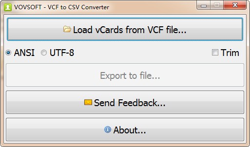 VovSoft VCF to CSV Converter(VCF转CSV工具)