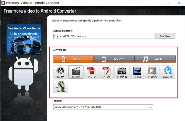 Freemore Video to Android Converter(视频格式转换工具)
