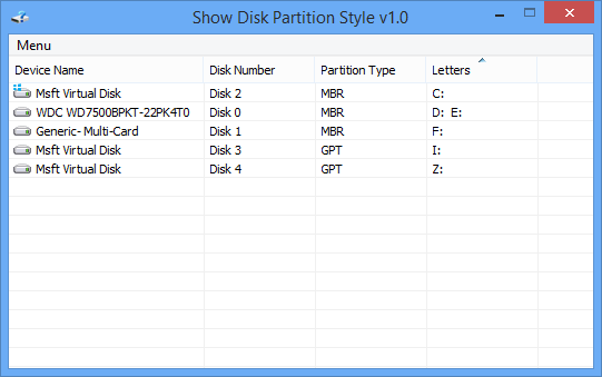 Show Disk Partition Style(磁盘分区样式查看器)