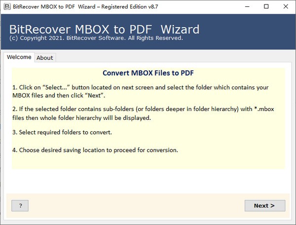 BitRecover MBOX to PDF Wizard(文件格式转换工具)