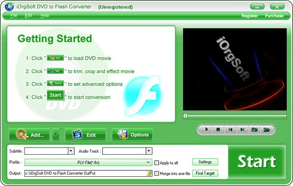 iOrgSoft DVD to Flash Converter(视频格式转换工具)