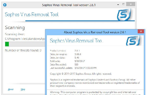 Sophos Virus Removal Tool(反恶意软件工具)