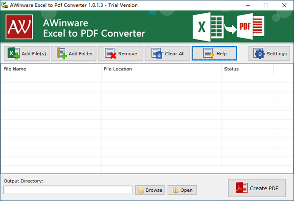 AWinware Excel to PDF Converter(Excel转PDF转换器)