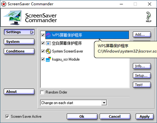 ScreenSaver Commander(屏幕保护程序管理器)